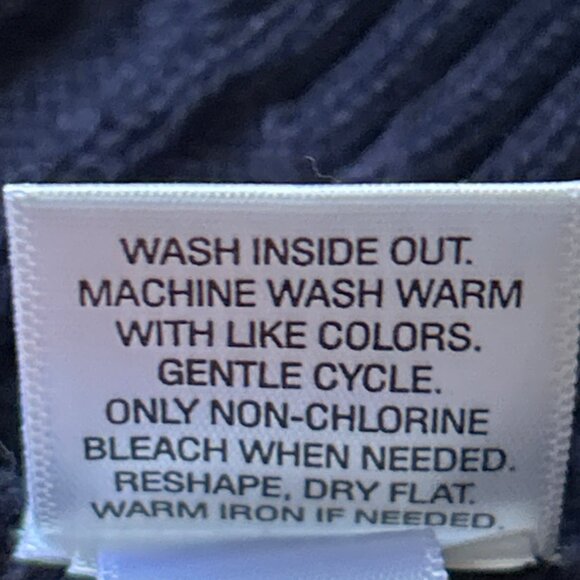 Croft & Barrow M Cable Knit Sweater Blue White Black Striped Cotton Casual Warm - Picture 5 of 7